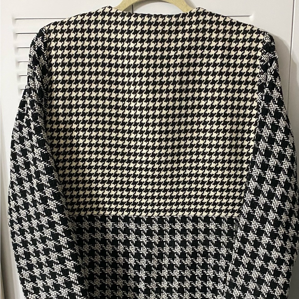 Chico’s Houndstooth Blazer, Jacket, Shacket, Coat, Plaid, Sz M, 8/10, Chico’s 1 - Picture 12 of 13